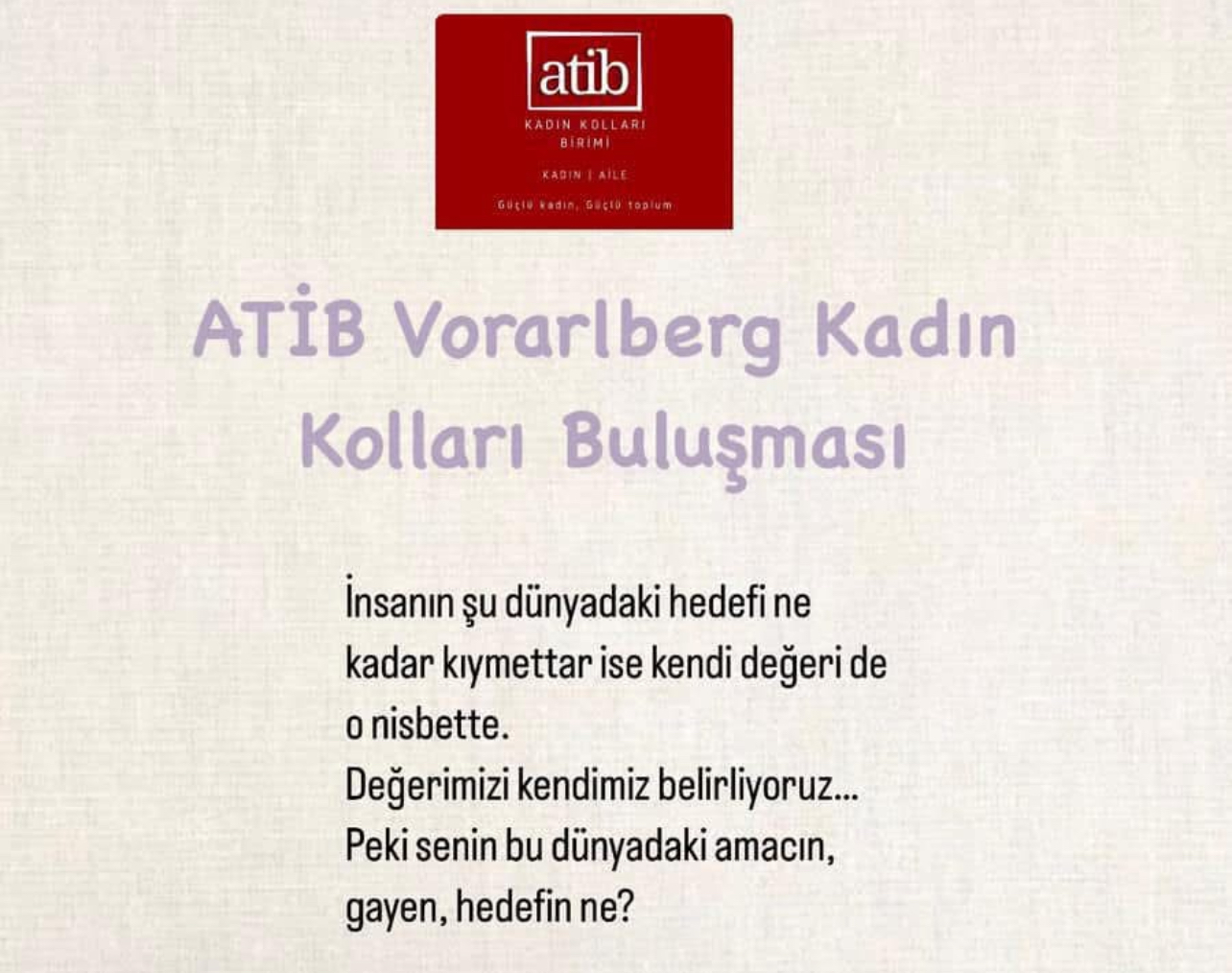ATIB Vorarlberg Koordinatörlüğün'den, Kadınların Gücüne Güç Katacak Buluşma