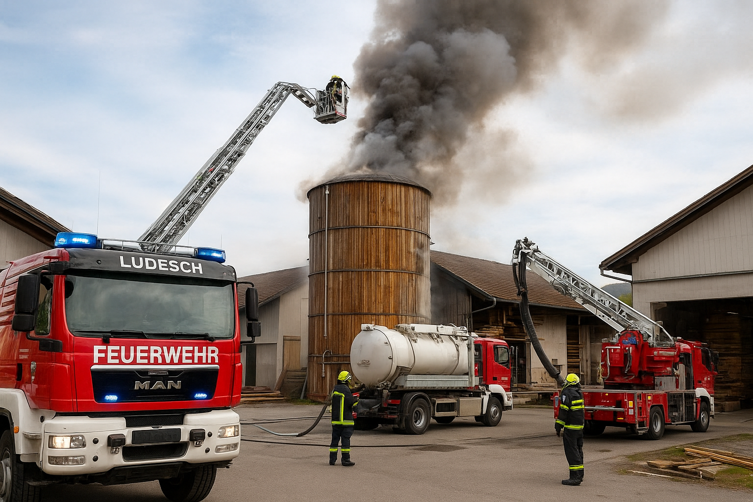 Ludesch’te Marangozhanede Silo Yangını: Büyük Tehlike Önlendi Ludesch’te Marangozhanede Silo Yangını: Büyük Tehlike Önlendi