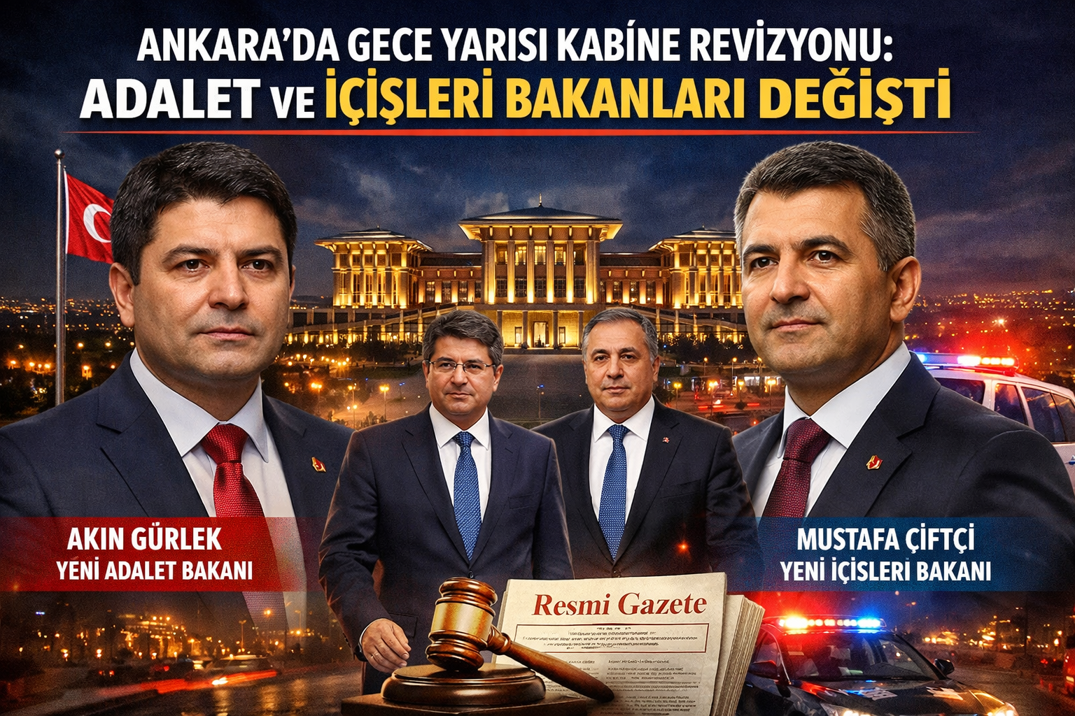 Ankara’da Gece Yarısı Kabine Revizyonu: Adalet ve İçişleri Bakanları Değişti