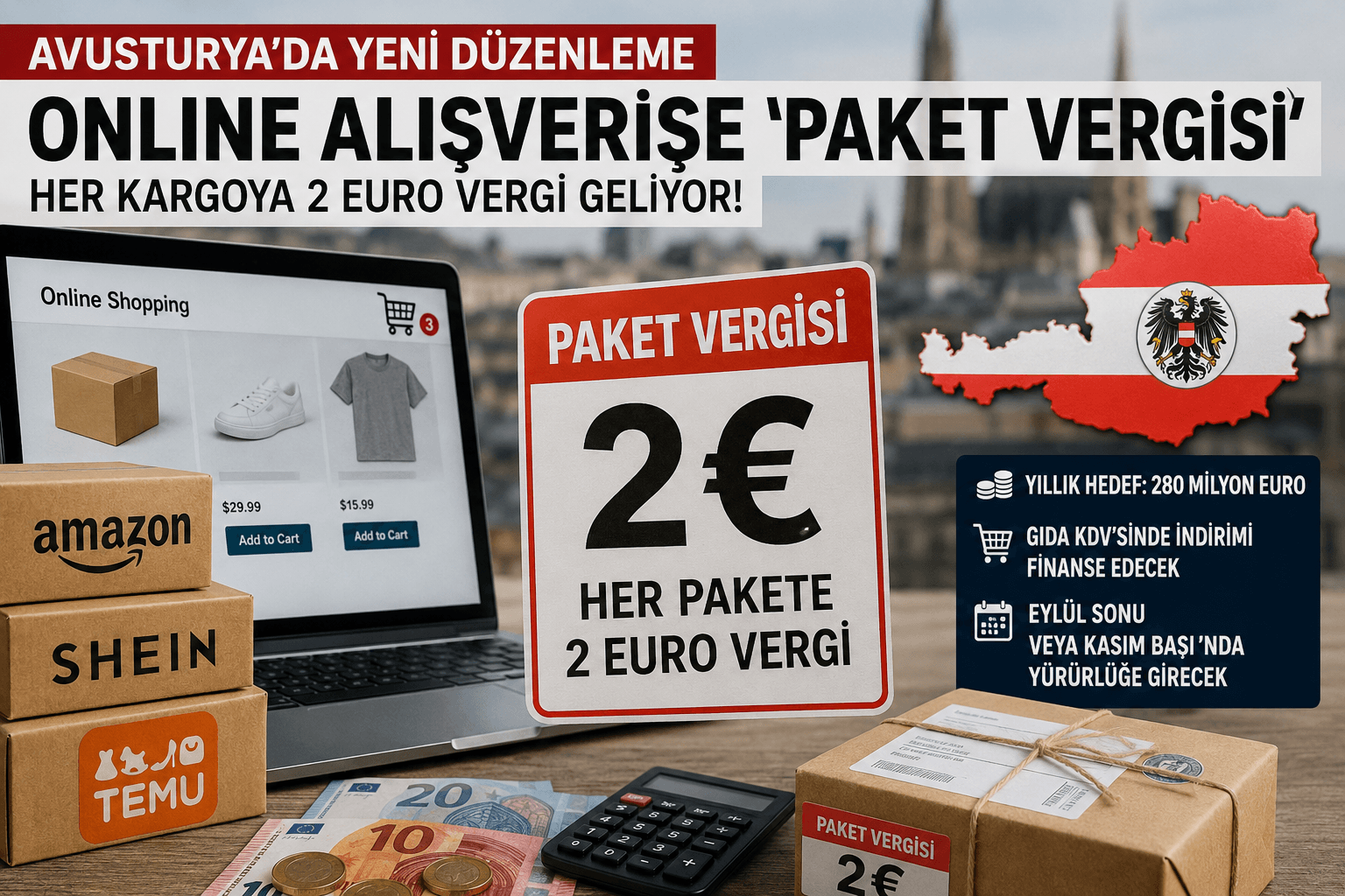 AVUSTURYA’DA ONLINE ALIŞVERİŞE YENİ VERGİ: HER PAKETE 2 EURO EK ÜCRET GELİYOR
