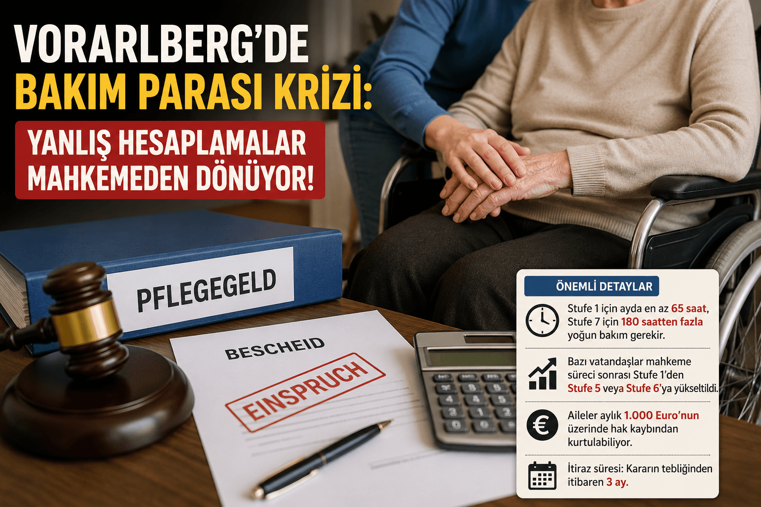 VORARLBERG’DE BAKIM PARASI KRİZİ: HATALI KARARLAR MAHKEMEDEN DÖNÜYOR