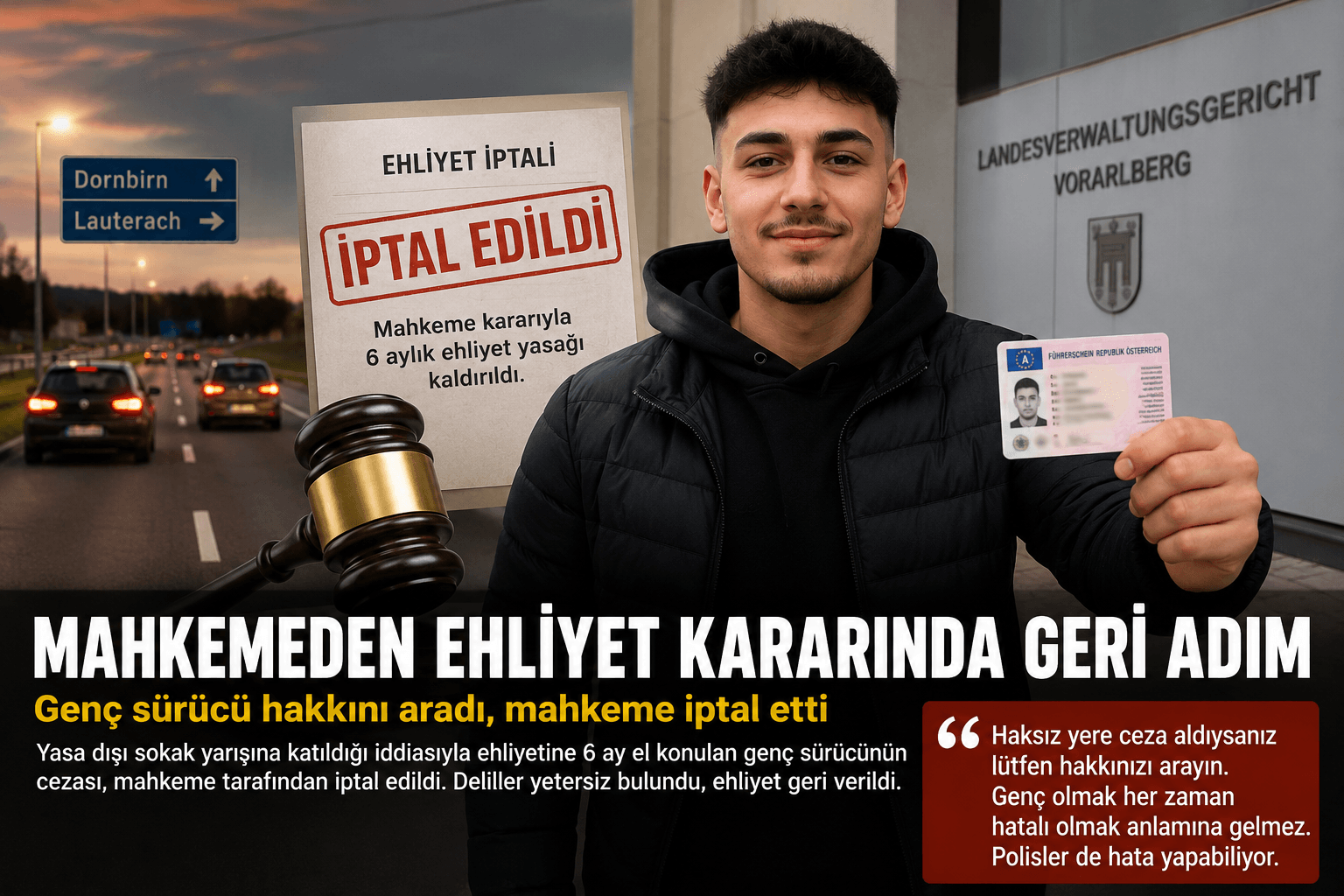 Mahkeme Ehliyet Yasağını Kaldırdı: Genç Sürücü Haklı Bulundu