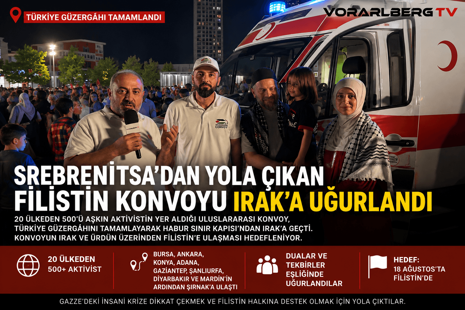 Srebrenitsa’dan Yola Çıkan Filistin Konvoyu Irak’a Ulaştı