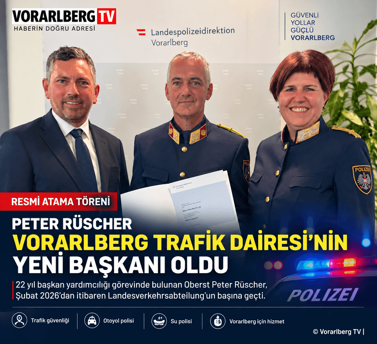 Vorarlberg Eyalet Trafik Dairesi’nin Yeni Başkanı Peter Rüscher