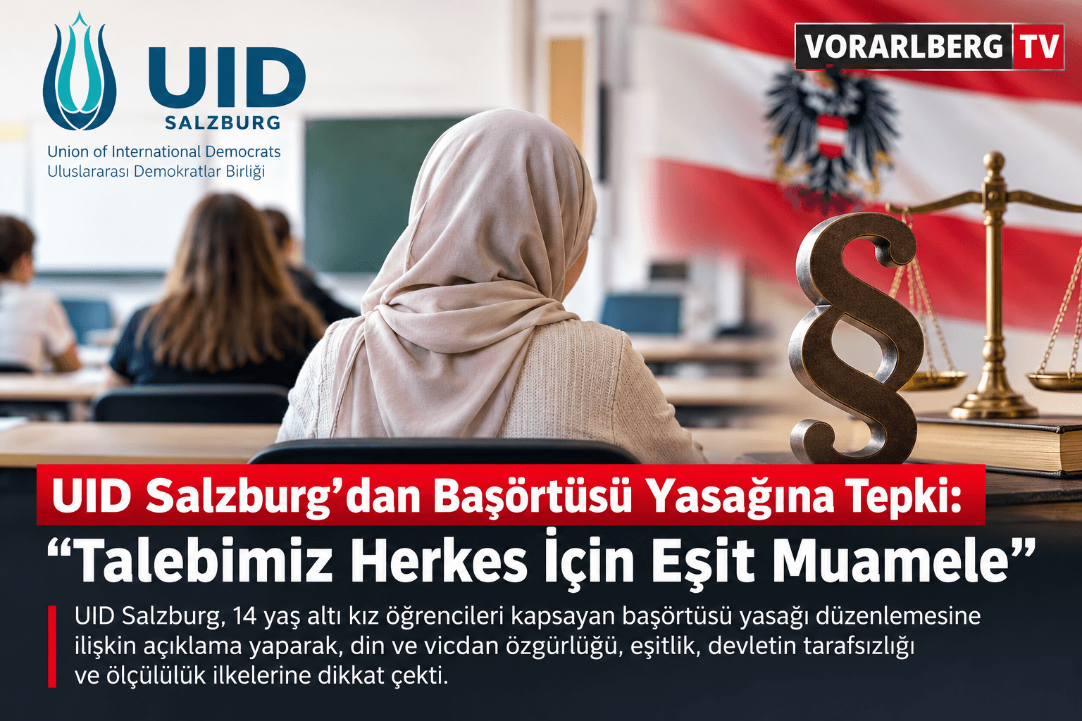 UID Salzburg’dan Başörtüsü Yasağına Tepki: “Talebimiz Herkes İçin Eşit Muamele”